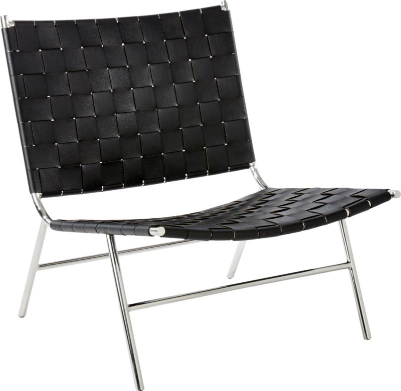 Black Woven Leather Chair - Image 2