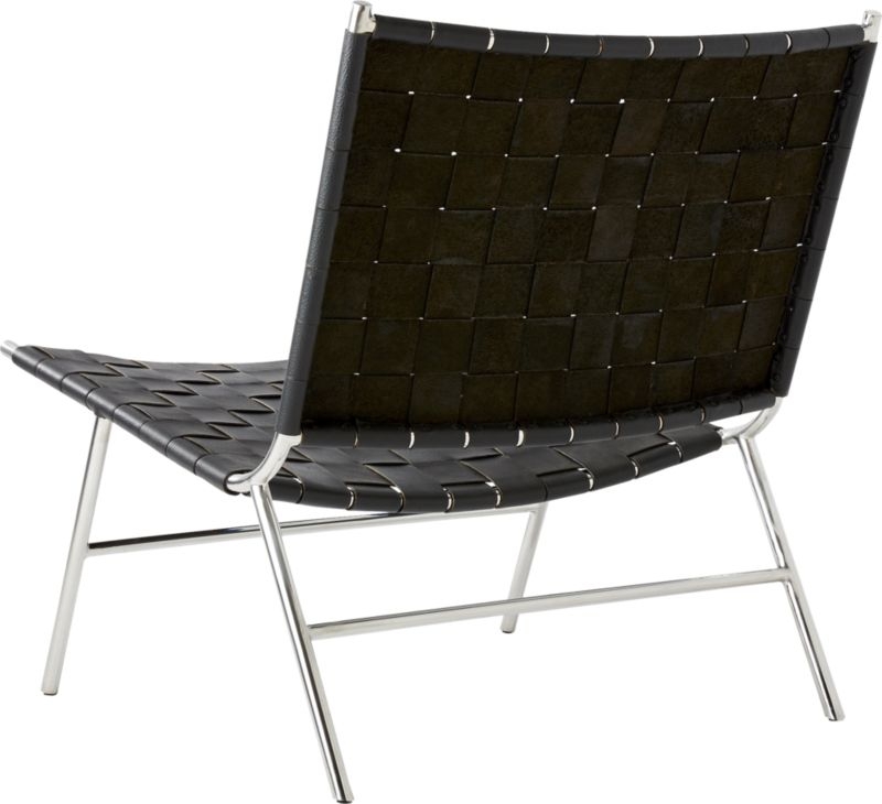 Black Woven Leather Chair - Image 4
