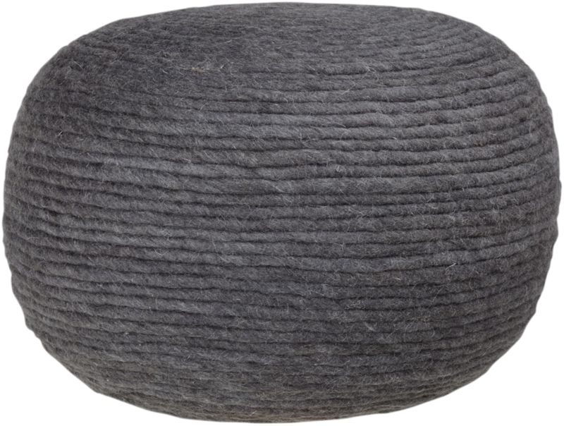 Wool Wrap Grey Pouf - Image 1