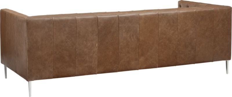 Savile Dark Saddle Brown Leather Tufted Sofa - Image 4