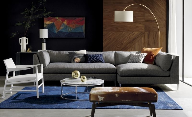 The Hill-Side Disintegrated Floral Blue Rug 9'x12' - Image 1