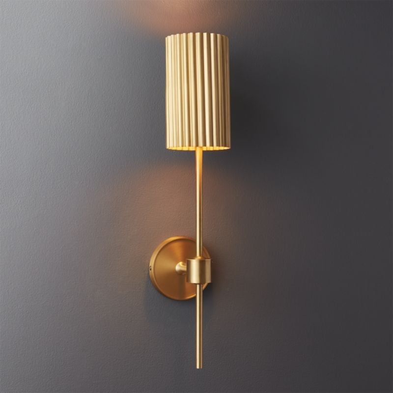 Fluted Gold Wall Sconce - Image 1