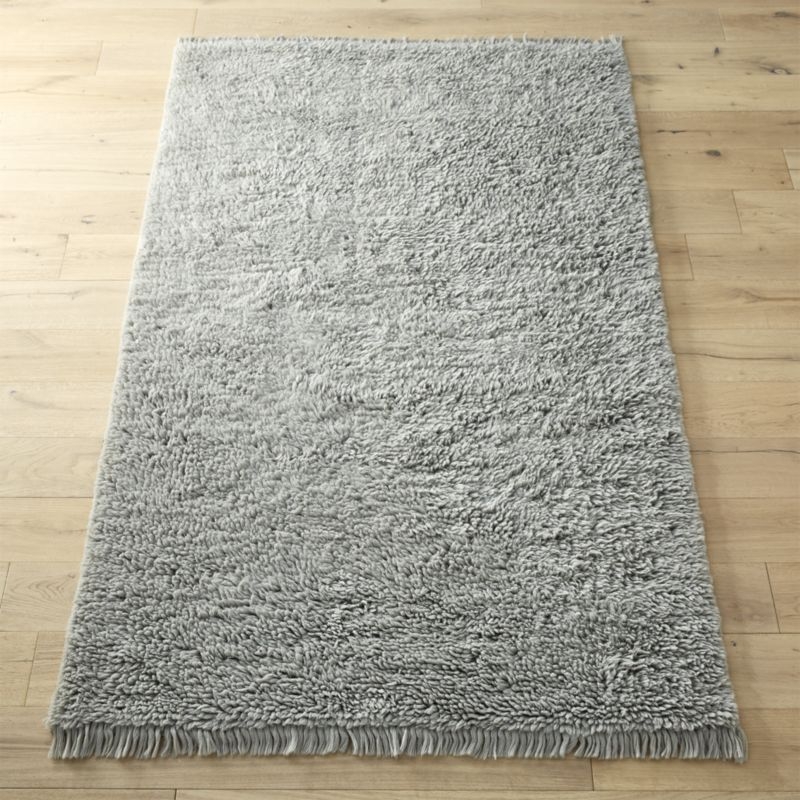 Plush Wool Shag Grey Rug 9'x12' - Image 2