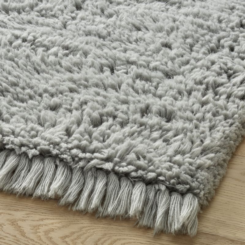 Plush Wool Shag Grey Rug 9'x12' - Image 3
