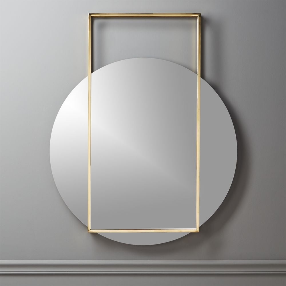 Pendulum Gold Round Wall Mirror, 32" x 40" - Image 5