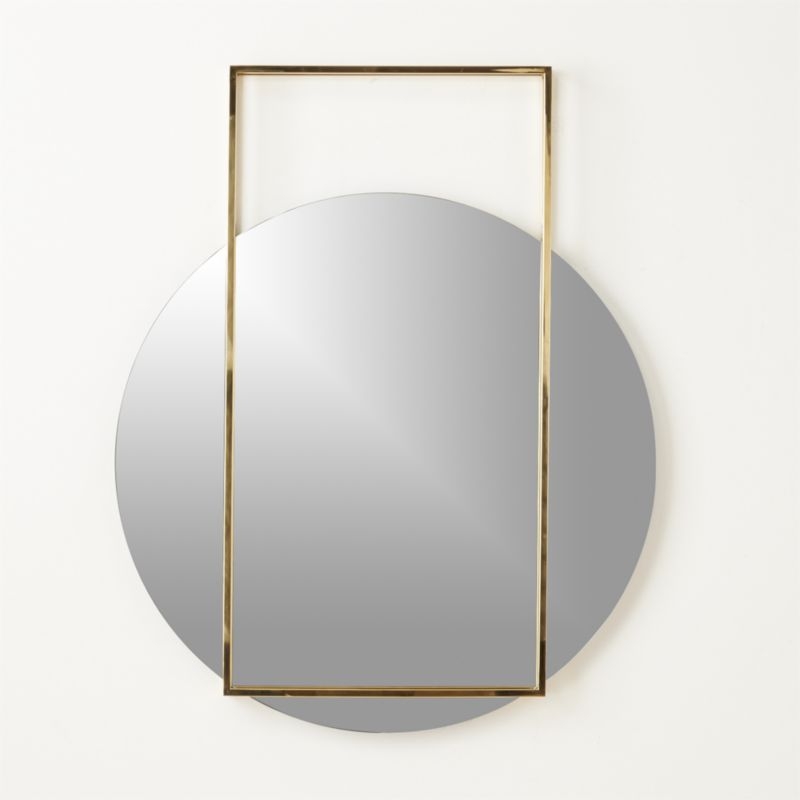Pendulum Gold Round Wall Mirror, 32" x 40" - Image 0
