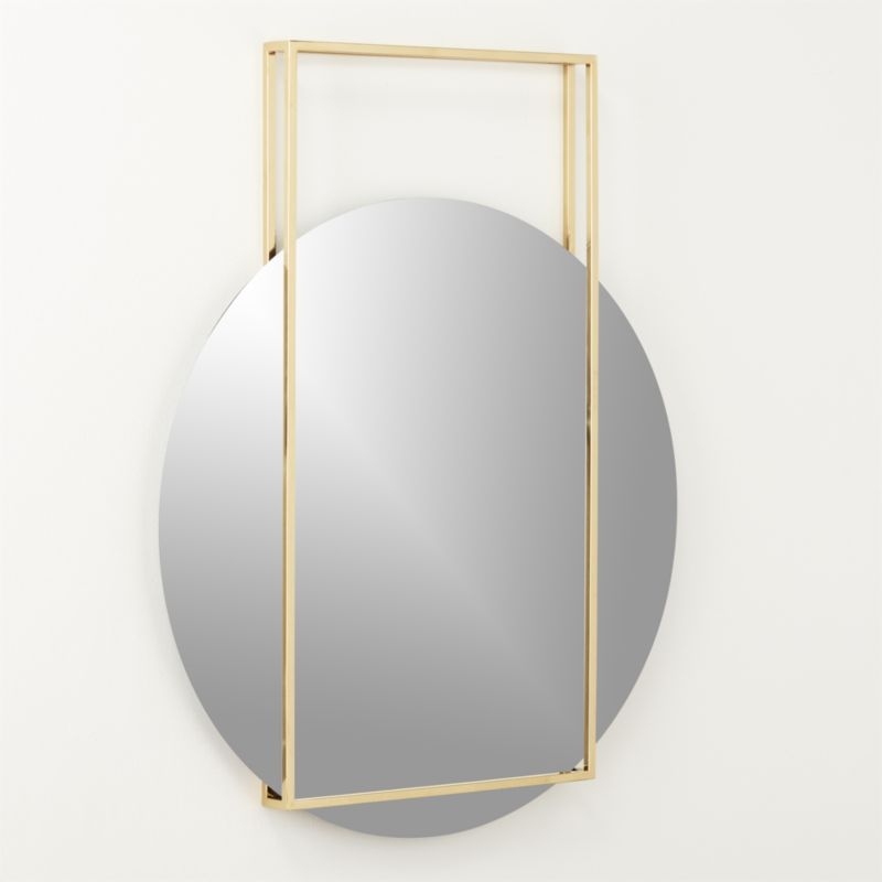 Pendulum Gold Round Wall Mirror, 32" x 40" - Image 4