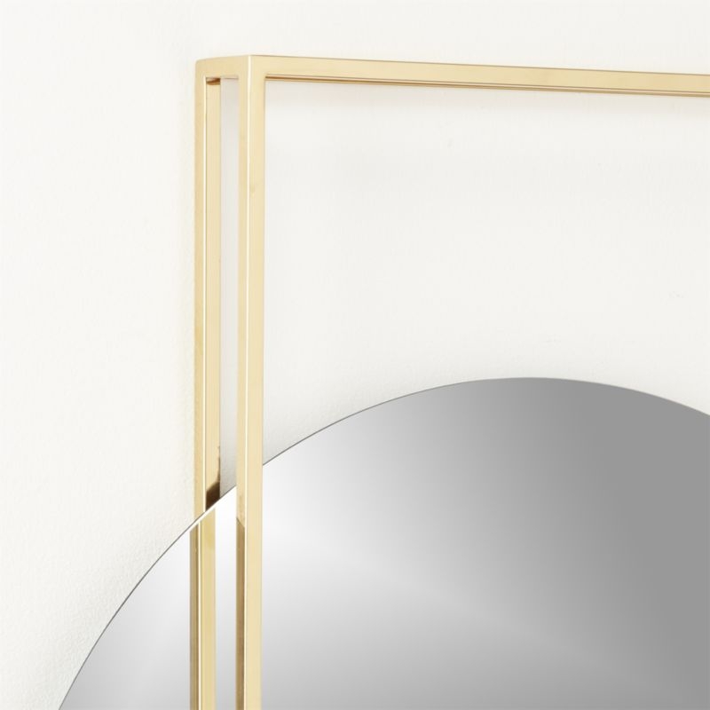 Pendulum Gold Round Wall Mirror, 32" x 40" - Image 1