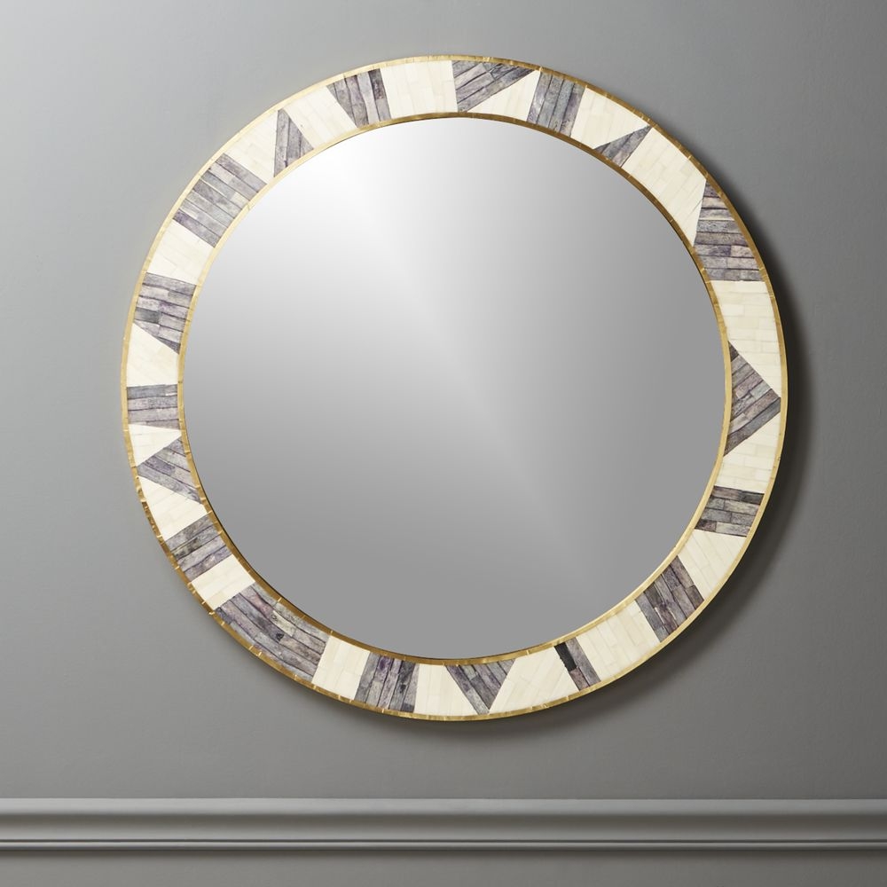 Grace Bone Inlay Round Wall Mirror 32" - Image 3