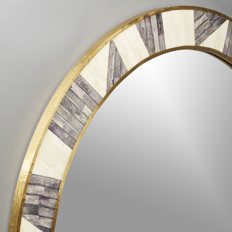 Grace Bone Inlay Round Wall Mirror 32" - Image 4