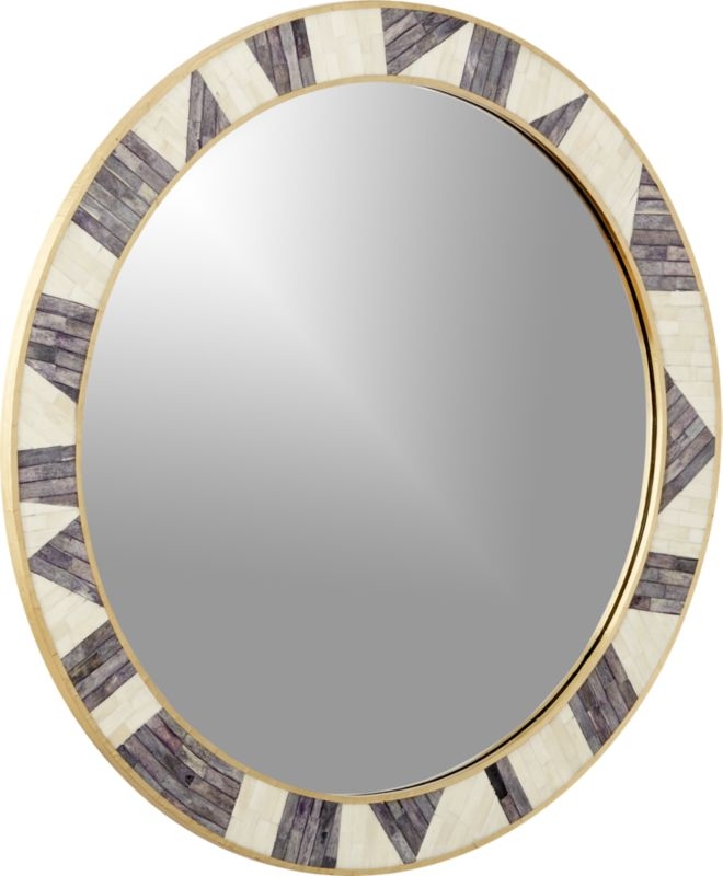 Grace Bone Inlay Round Wall Mirror 32" - Image 2