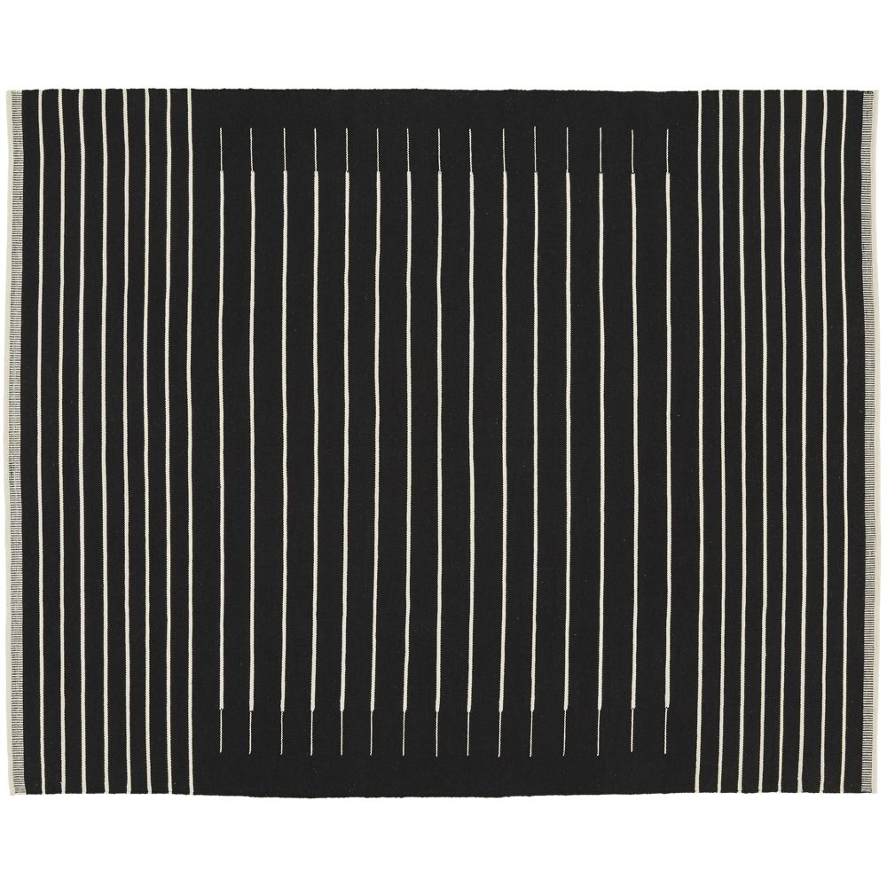 Black with White Stripe Rug 8'x10' RESTOCK Early April 2022 - Image 0