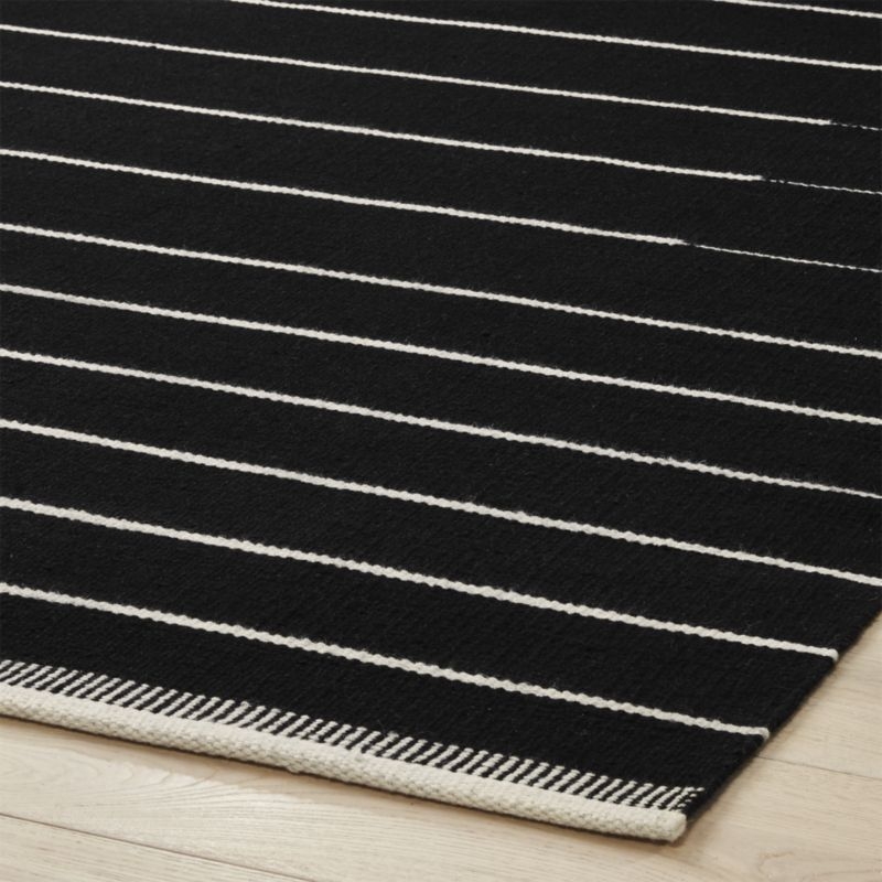 Black with White Stripe Rug 8'x10' RESTOCK Early April 2022 - Image 6