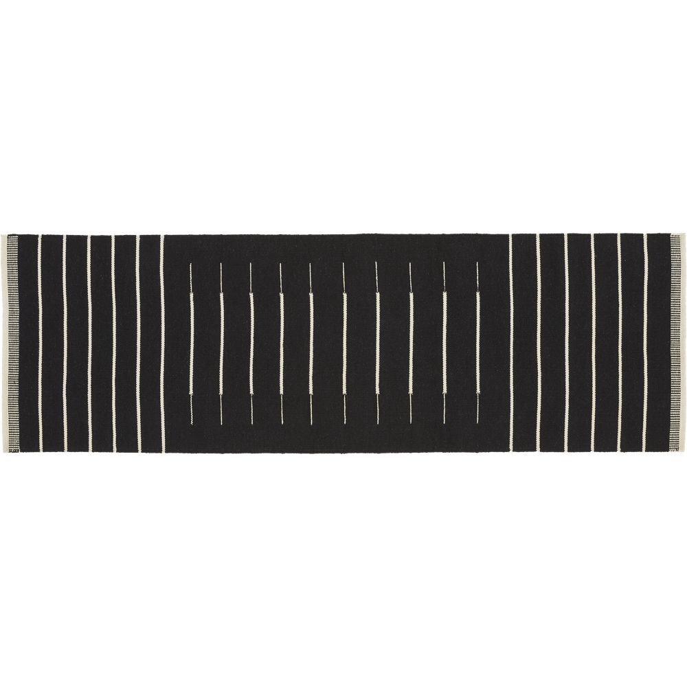 Black with White Stripe Runner 2.5'x8' - Image 0