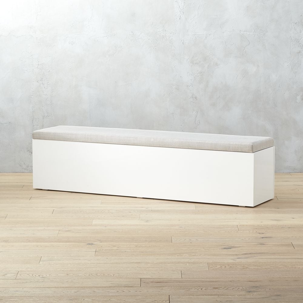 Catch-All Large White Storage Bench - Image 0