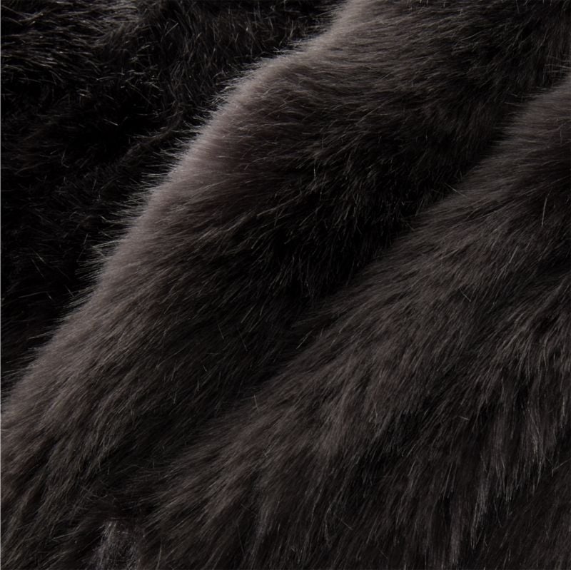 Premium Grey Faux Fur Throw - Image 3
