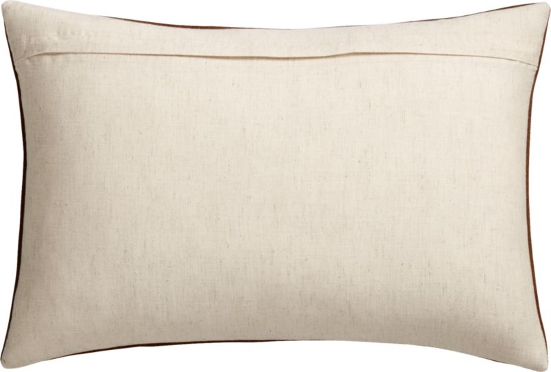 "18""x12"" Loki Brown Suede Pillow with Feather-Down Insert." - Image 2