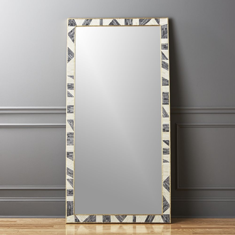 Grace Modern Bone Inlay Full-Length Floor Mirror 36"x72" - Image 0