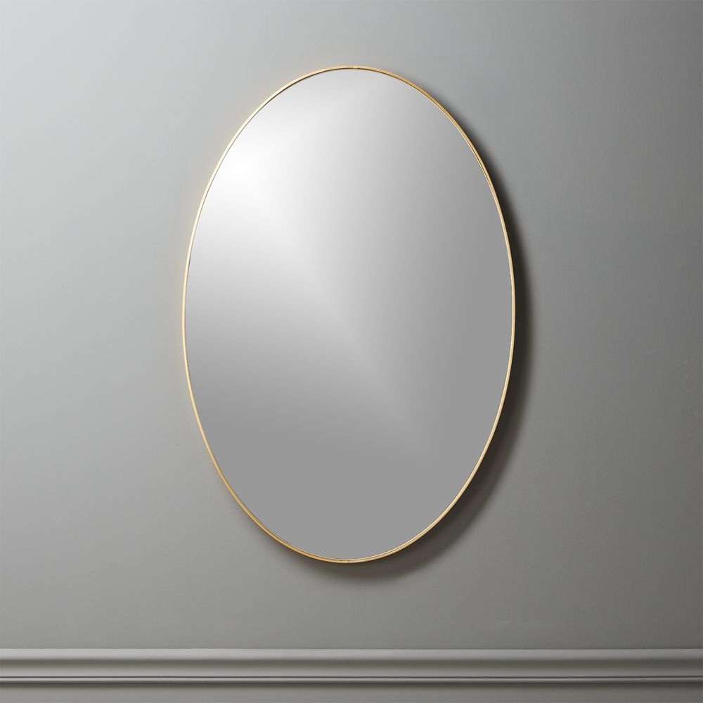 "Infinity Brass Oval Wall Mirror 24""x36""" - Image 0