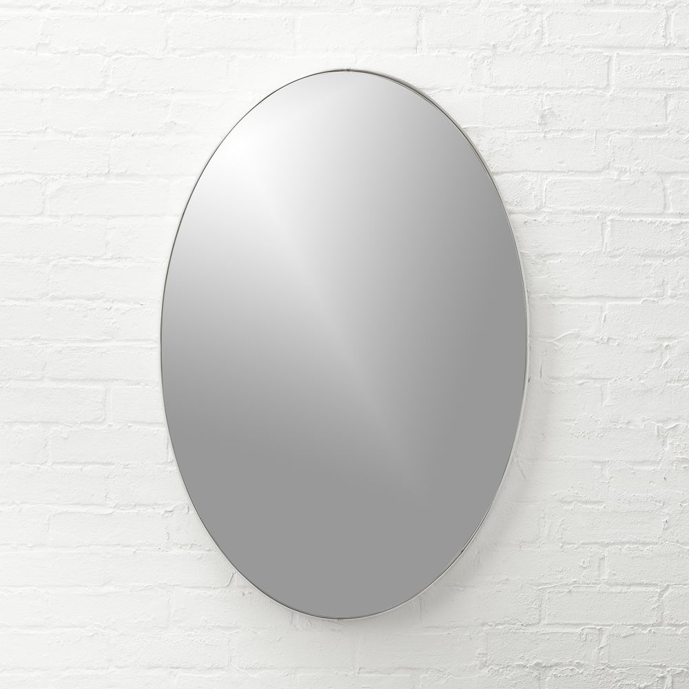 "Infinity Silver Oval Wall Mirror 24""x36""" - Image 0