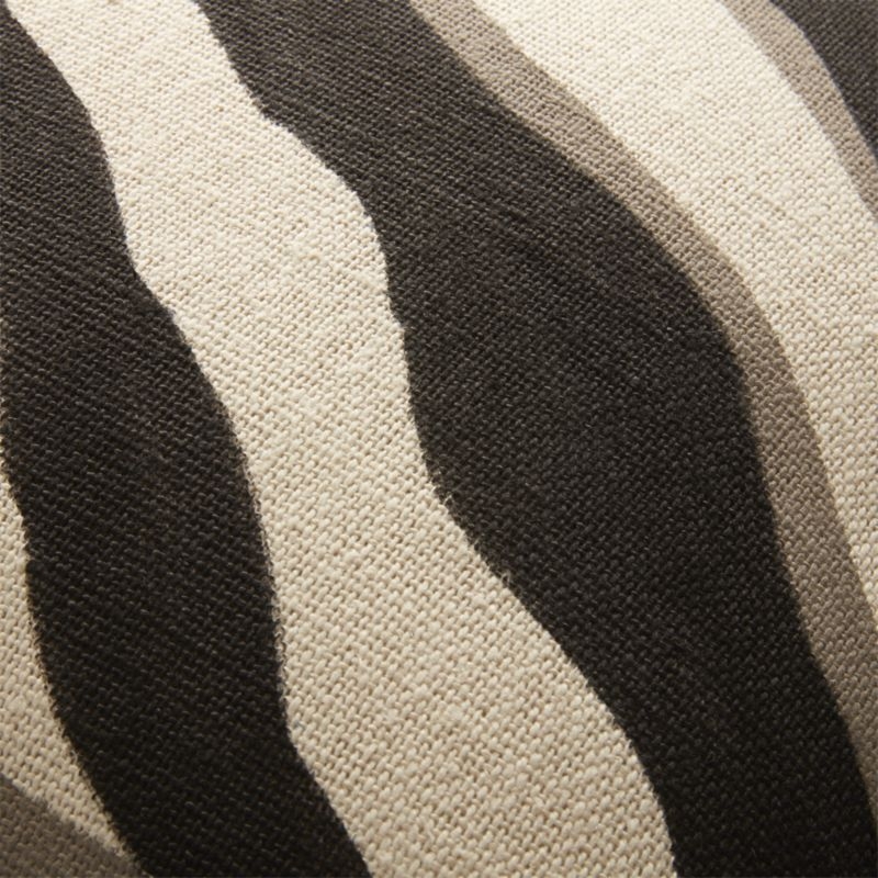 "23"" Handpainted Zebra Pillow with Down-Alternative Insert" - Image 6