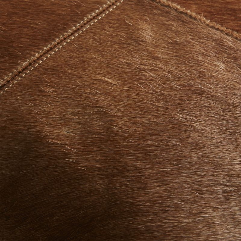 "18" Light Brown Cowhide Pillow with Down-Alternative Insert" - Image 3