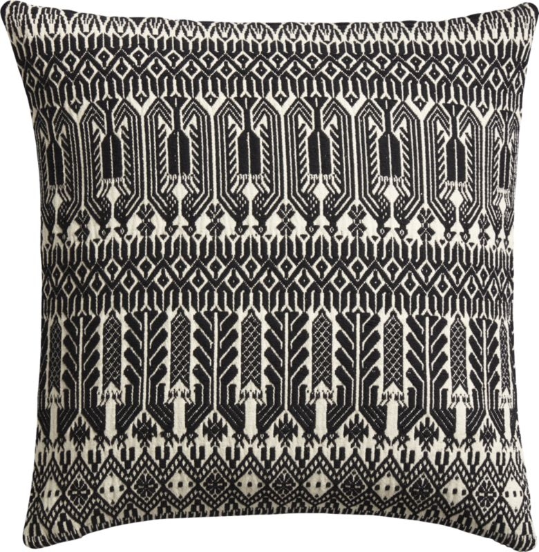 "18"" Izel Black and White Fair Isle Pillow with Feather-Down Insert" - Image 4