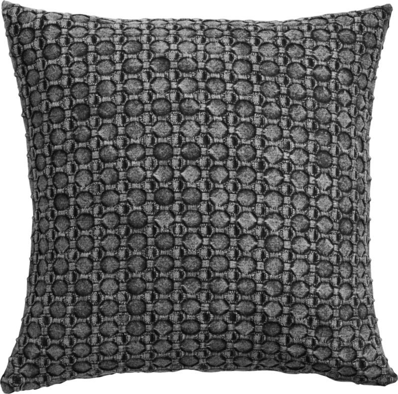 "20"" Black Stonewash Pillow with Down-Alternative Insert" - Image 1
