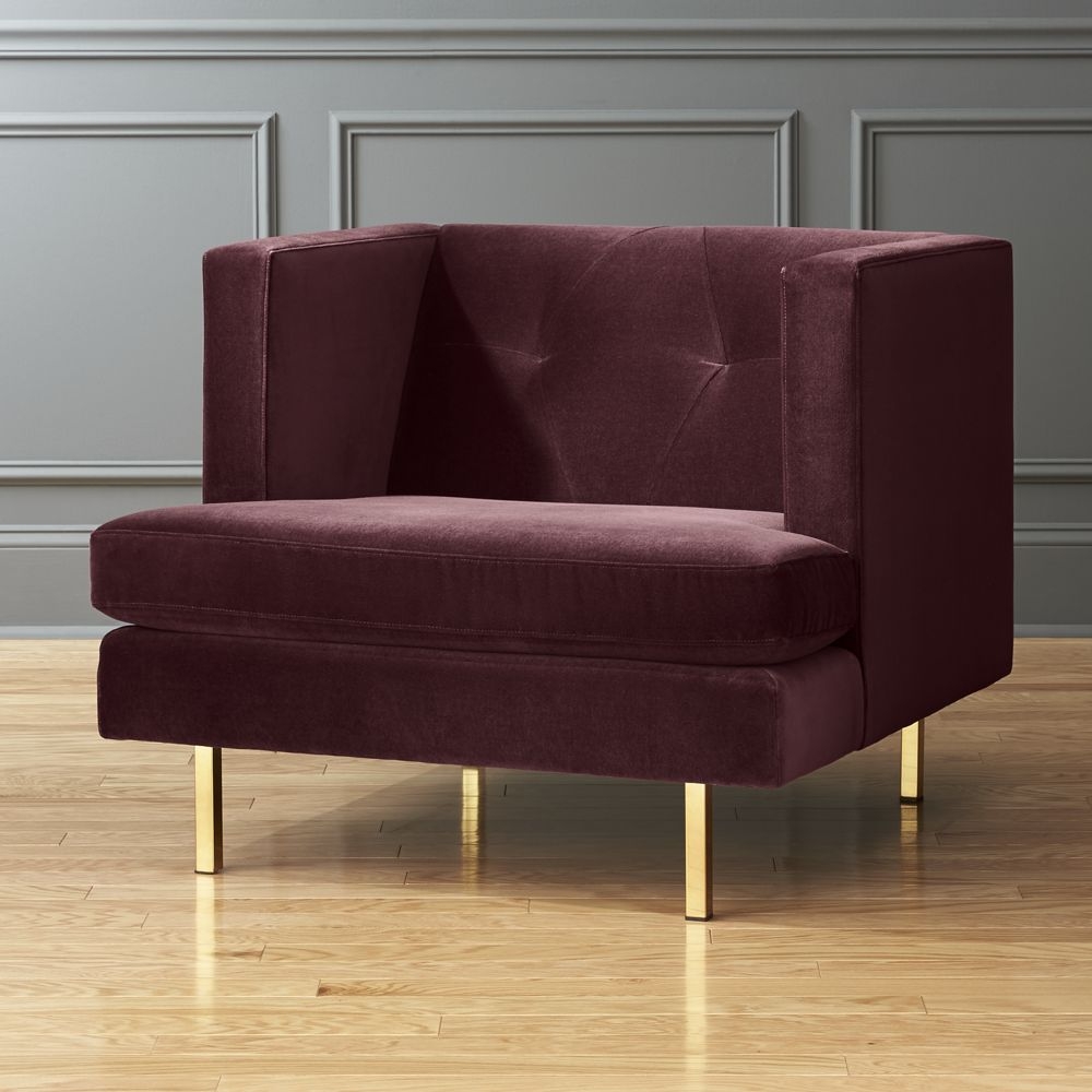 Avec Bergamot Purple Chair with Brass Legs - Image 0