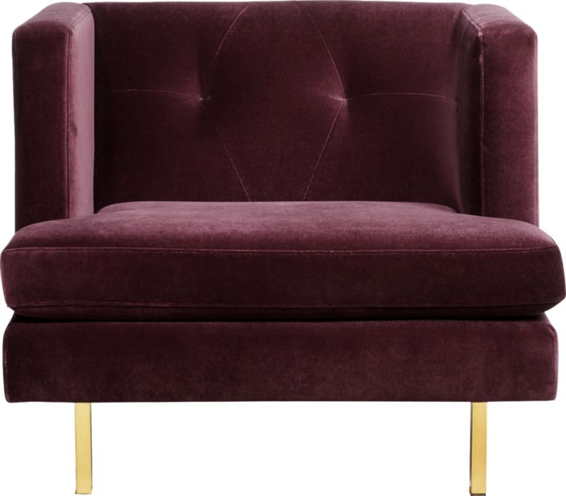 Avec Bergamot Purple Chair with Brass Legs - Image 2
