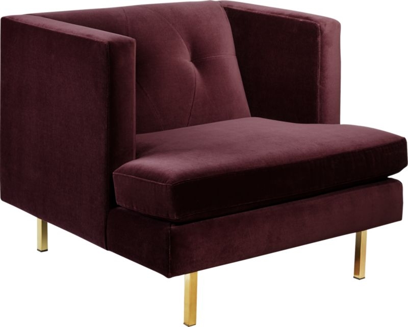 Avec Bergamot Purple Chair with Brass Legs - Image 3
