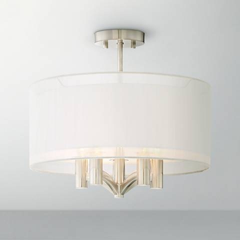 Possini Euro Caliari 18" Brushed Nickel 5-Light Drum Ceiling Light - Image 0