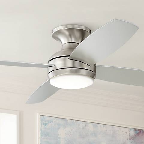 52" Casa Elite™ Brushed Nickel LED Hugger Ceiling Fan - Image 0