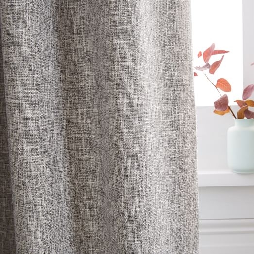 Crossweave Curtain + Blackout Liner - Stone White - 84" - Image 1
