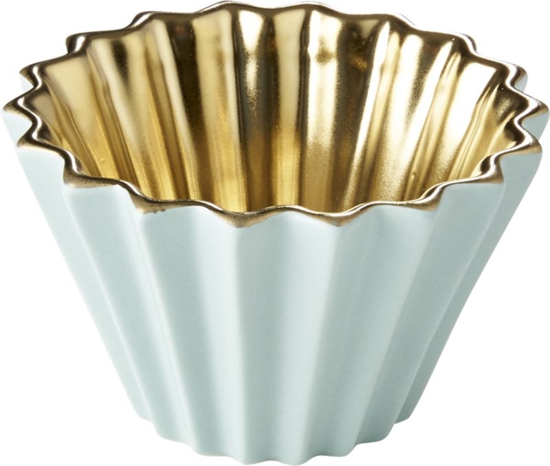 Crinkle White and Gold Bowl - Image 5