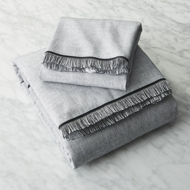 Chambray Black and White Hand Towel - Image 2