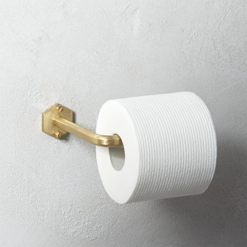 Hex Brass Wall Mounted Toilet Paper Holder - Image 1