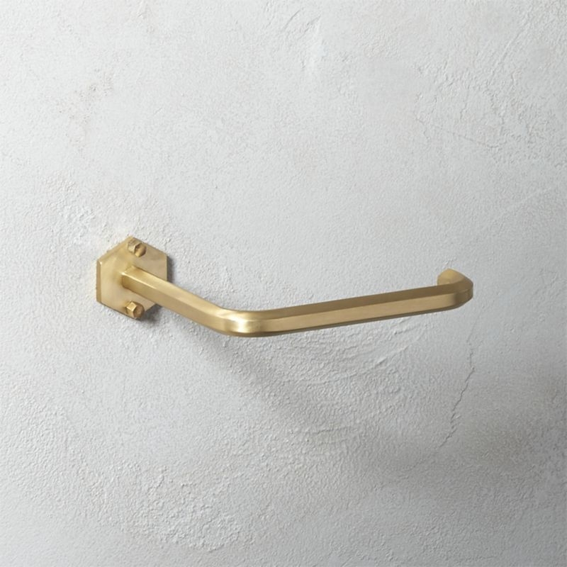 Hex Brass Wall Mounted Toilet Paper Holder - Image 2