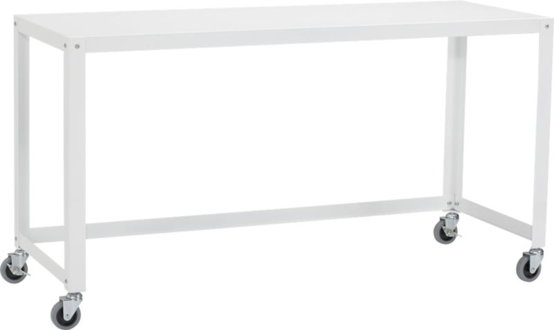 go-cart white rolling console table - Image 6