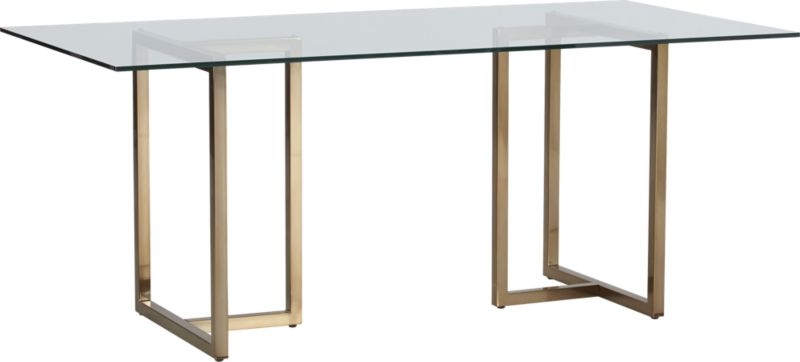 Silverado Brass 72" Rectangular Dining Table with Glass Top - Image 3