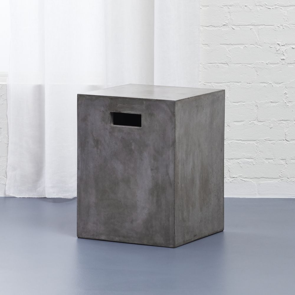 cement grey side table - Image 0