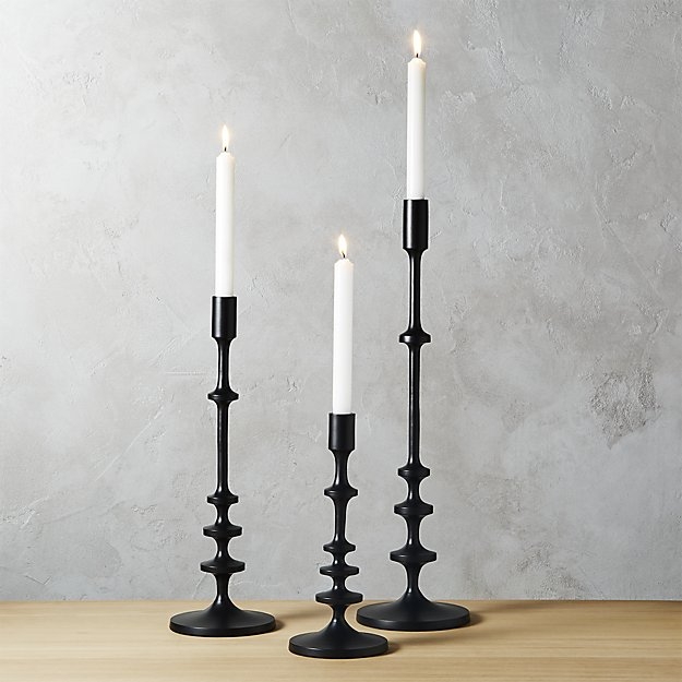 allis black taper candle holders - large - Image 1