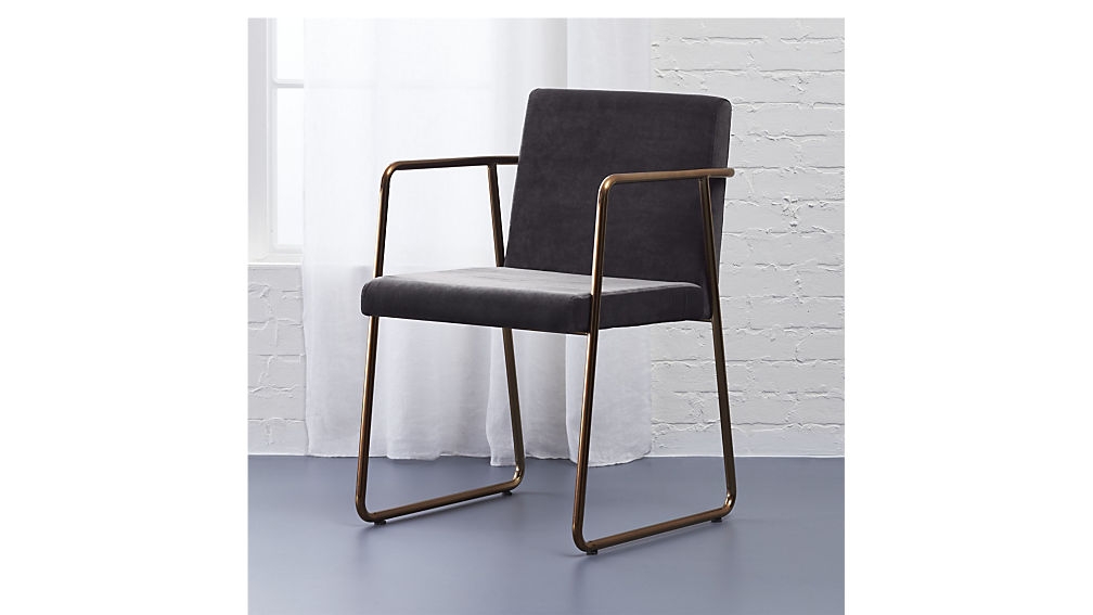 rouka grey velvet chair - Image 0