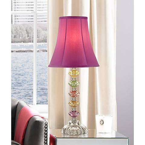 360 Lighting Bohemian Orchid 21" High Stacked Glass Table Lamp - Image 0