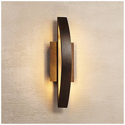 Possini Euro Gateway 20 1/2" High Coppered Arch Outdoor LED Wall Light - Image 0