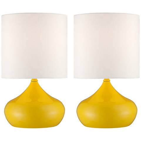 Droplet 14 3/4"H Canary Yellow Modern Accent Lamps Set of 2 - Image 0