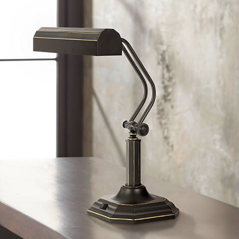 Pearson LED Dark Bronze Adjustable Piano Desk Lamp - Image 0