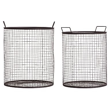 Wire Storage Baskets, Set Of 2 , Charcoal - Image 0