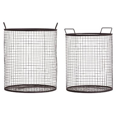 Wire Storage Baskets, Set Of 2 , Charcoal - Image 1