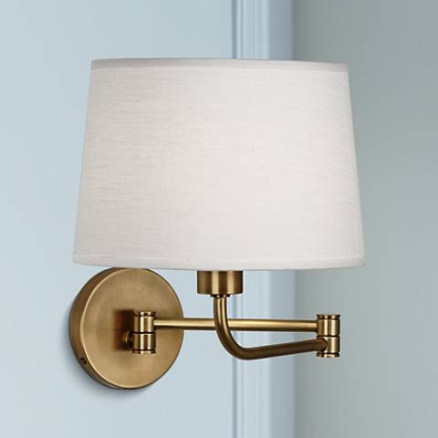 Robert Abbey Koleman Brass Plug-In Swing Arm Wall Lamp - Image 0
